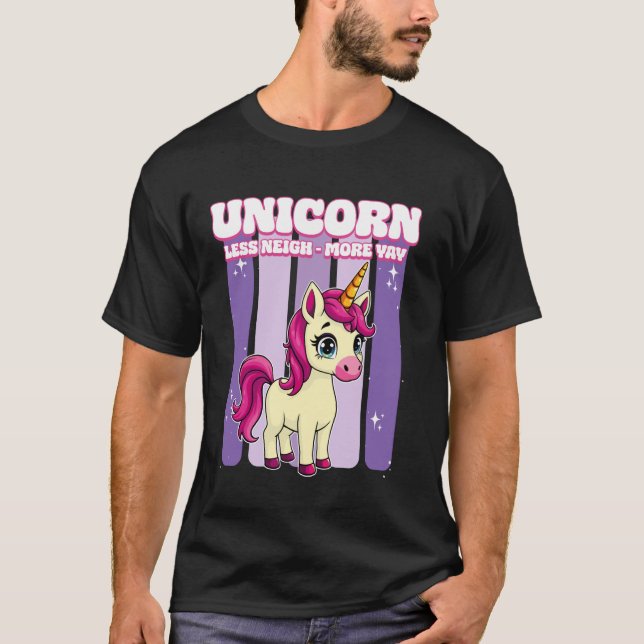 T-shirt Licorne Moins Hennir Plus Yay Licorne (Devant)