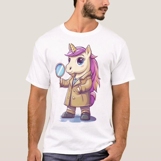 T-shirt Licorne Mystère Détective (Devant)