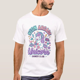 T-shirt Licorne Néon Arcade Licorne Produit de Style Rétro