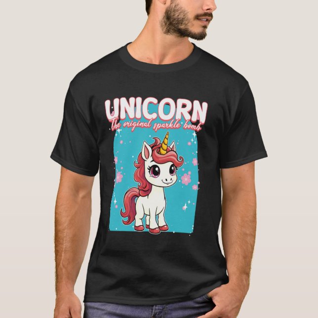 T-shirt Licorne Original Sparkle Bomb Licorne (Devant)