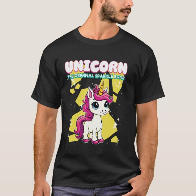 T-shirt Licorne Original Sparkle Bomb Licorne (Devant)