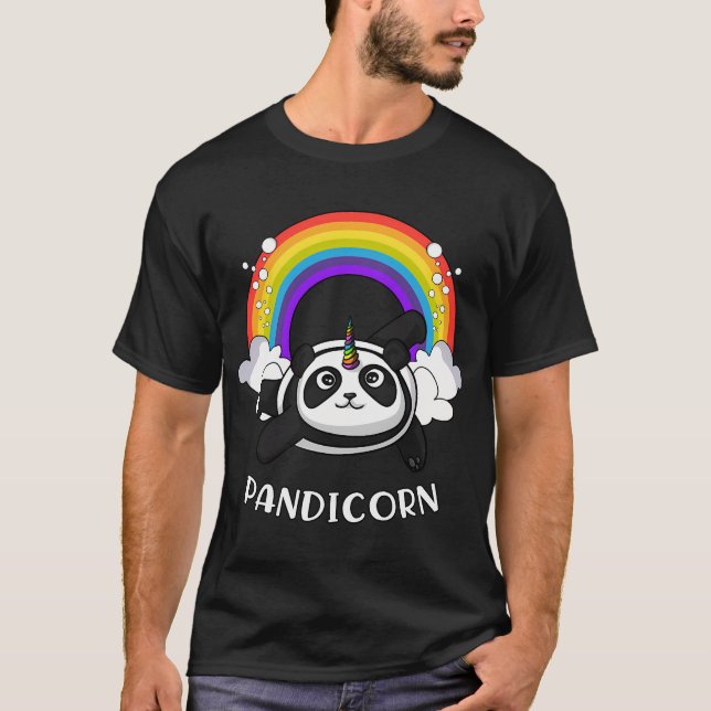 T-shirt Licorne Panda Ours Pandicorne (Devant)