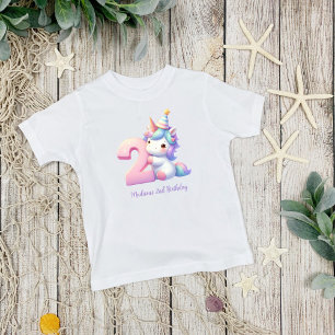 T-shirt Licorne Personnalisée 2ème Anniversaire Filles 
