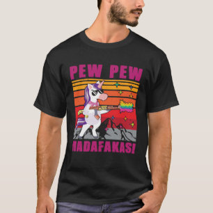 T-shirt Licorne Pew Pew Madafakas  Licorne Vintage