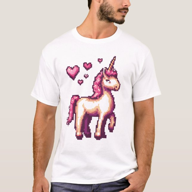 T-shirt Licorne Pixel de Joueur (1) (Devant)