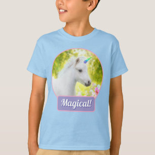 T-shirt Licorne Poney Blanc