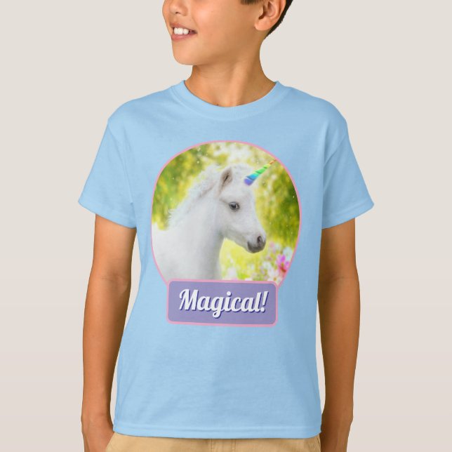 T-shirt Licorne Poney Blanc (Devant)