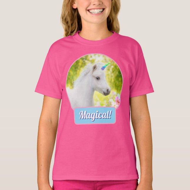 T-shirt Licorne Poney Blanc (Devant)