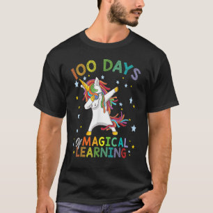 T-shirt Licorne qui Dab 100 Jours d'apprentissage magique