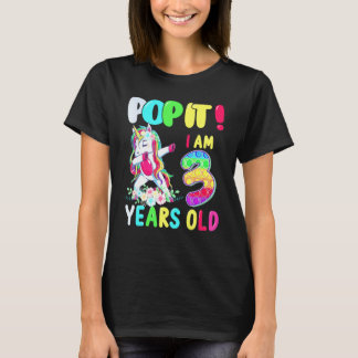 T-shirt Licorne qui Dabbing Pop It J'ai 3 Ans Fidget 3ème