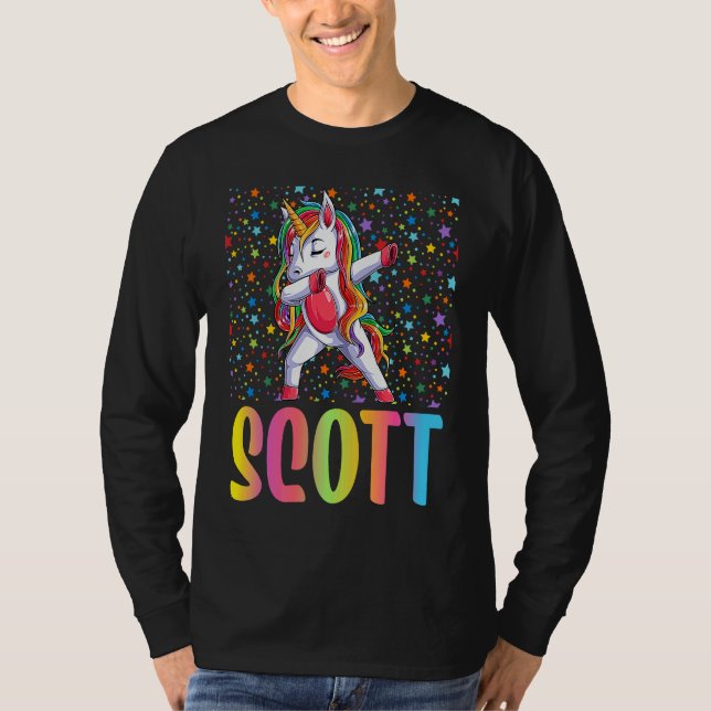 T-shirt Licorne qui fait le dab Scott (Devant)