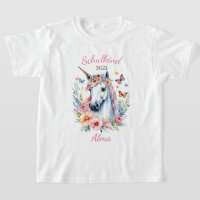 Licorne romantique avec fleurs - Écolier 2025 |