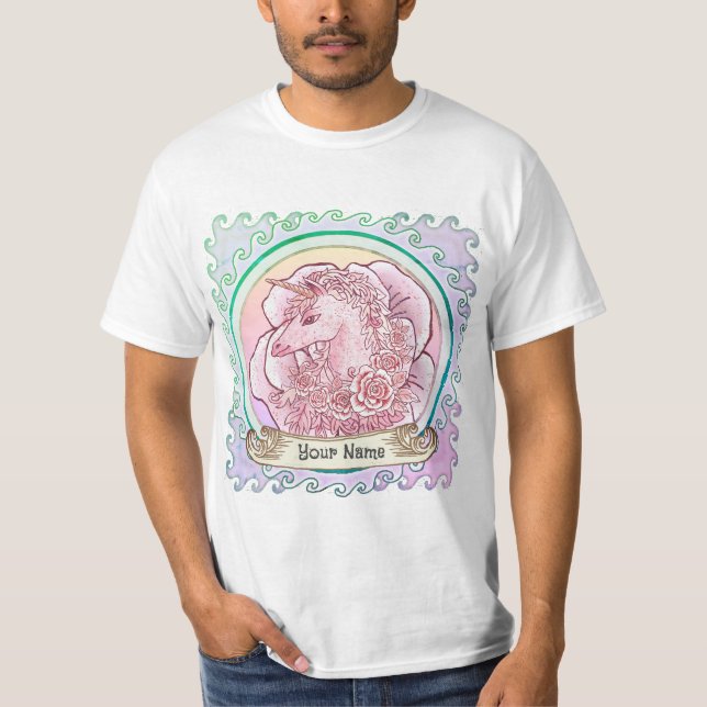 T-shirt Licorne Rose Dame  (Devant)