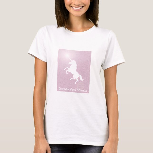 T-shirt Licorne rose invisible (Devant)