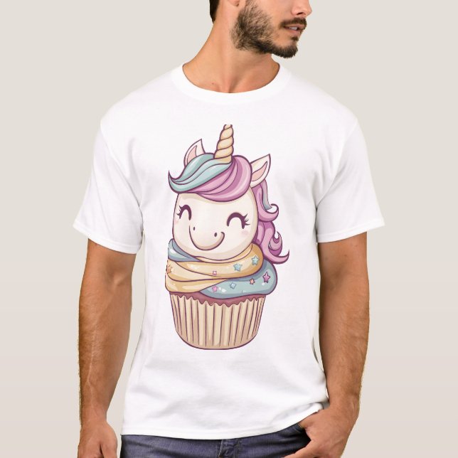 T-shirt Licorne Sucrée Cupcake (1) (Devant)