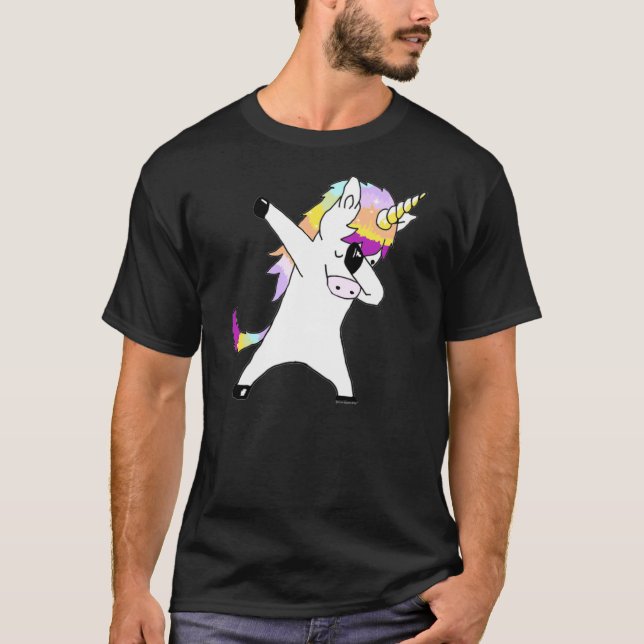T-shirt Licorne tamponnante dans un cadeau classique de (Devant)