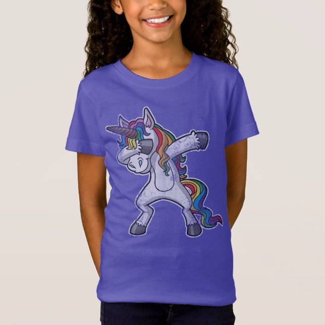 T-Shirt Licorne tamponnante mignonne (Devant)