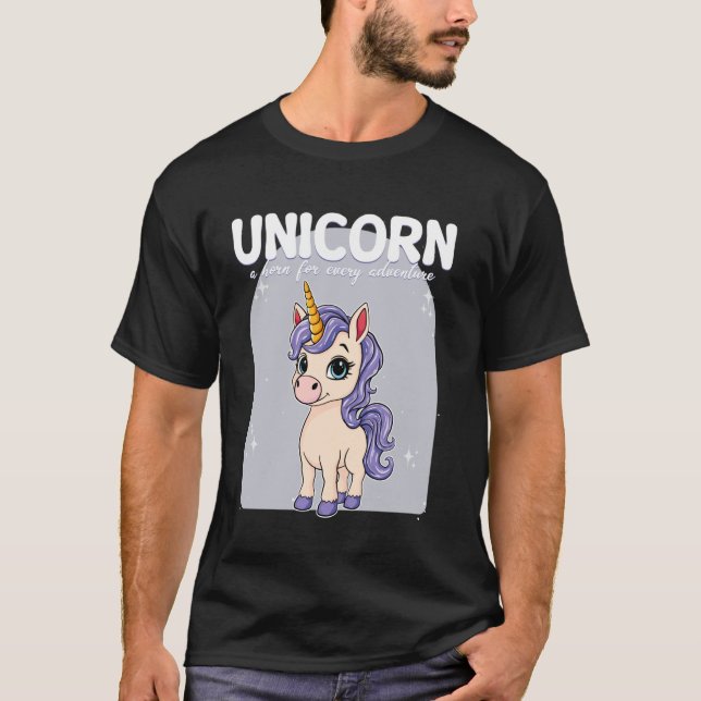 T-shirt Licorne Une Corne Pour Chaque Aventure Licorne (Devant)