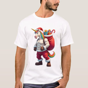 T-shirt Licorne Vilain Blague Drôle Noël Matin Famille