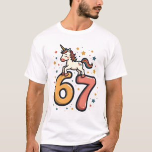 T-shirt Licorne Vintage 67 Fête d'anniversaire Arc-en-ciel