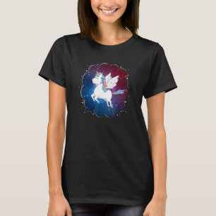 T-shirt Licorne volante de l'espace Licorne mignonne pour