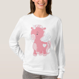 T-shirt Licorne Volante Rose Mignonne Pégacorne