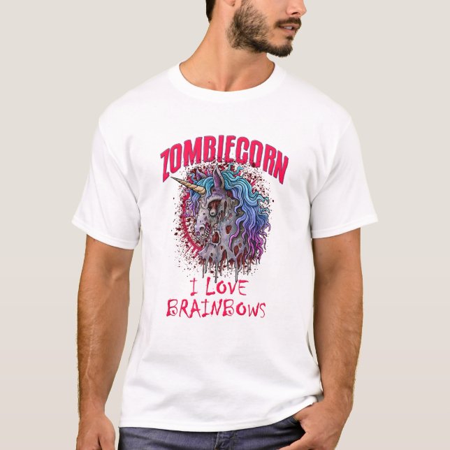 T-shirt Licorne Zombie Zombicorne J'aime (Devant)