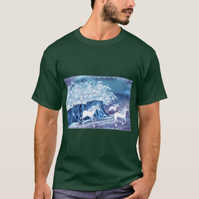 T-shirt Licornes dans la fille de la mer (Devant)