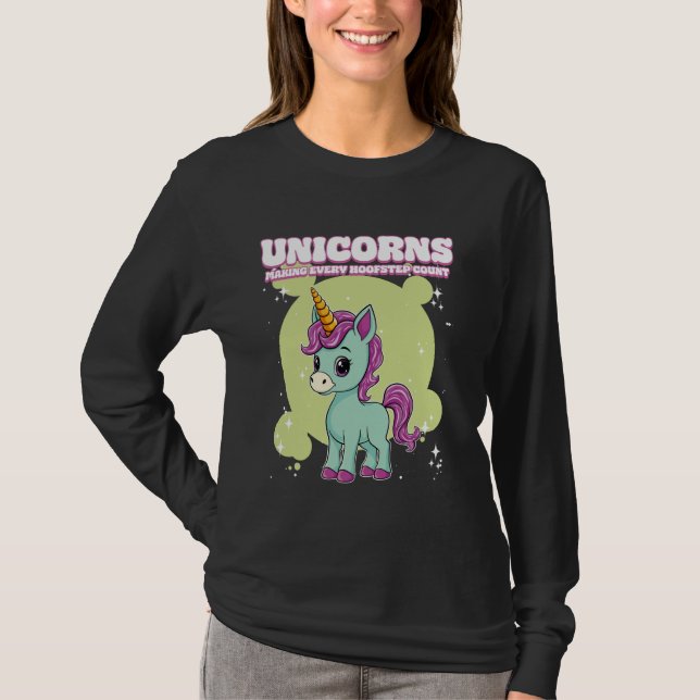 T-shirt Licornes faisant compter chaque pas de sabot Licor (Devant)