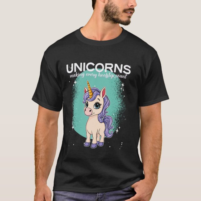 T-shirt Licornes faisant compter chaque pas de sabot Licor (Devant)