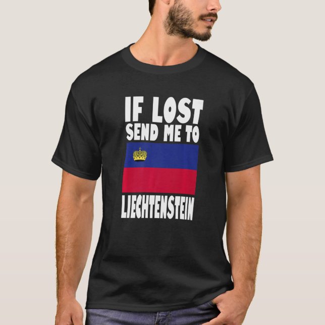 T-shirt Liechtenstein Drapeau Design Si perdu envoyez-moi  (Devant)
