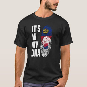 T-shirt Liechtenstein Et Corée Du Sud Mélangent L'ADN Patr