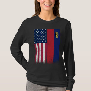 T-shirt Liechtenstein  Liechtensteiner Drapeaux Américains