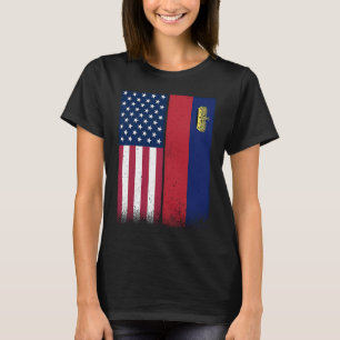 T-shirt Liechtenstein  Liechtensteinois Drapeaux Américain