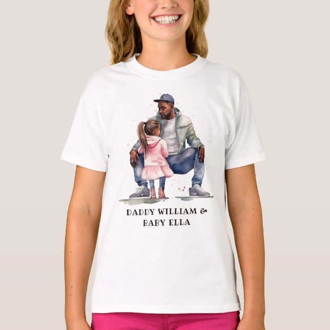 T-shirt Lien père et fille noir (2) (Devant)