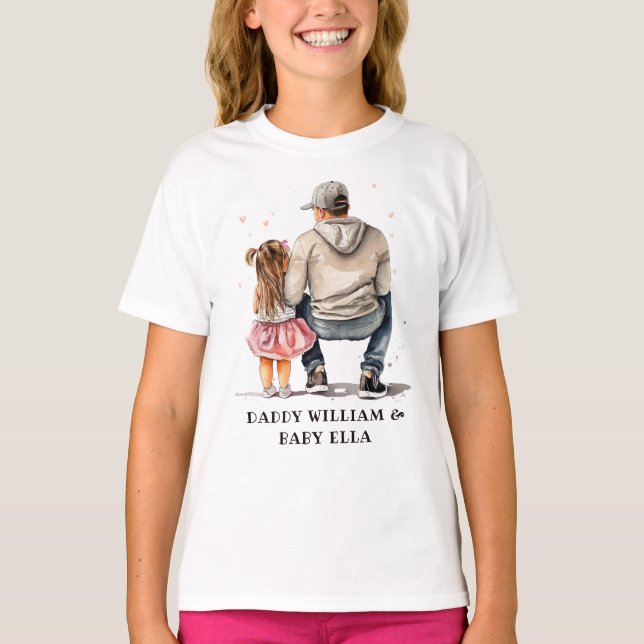 T-shirt Lien père et fille noir (9) (Devant)