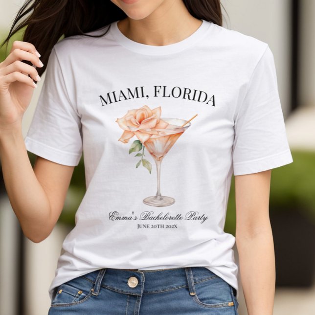 T-shirt Lieu de fête personnalisé Cocktail Blush (Customizable Party Location T-Shirt)