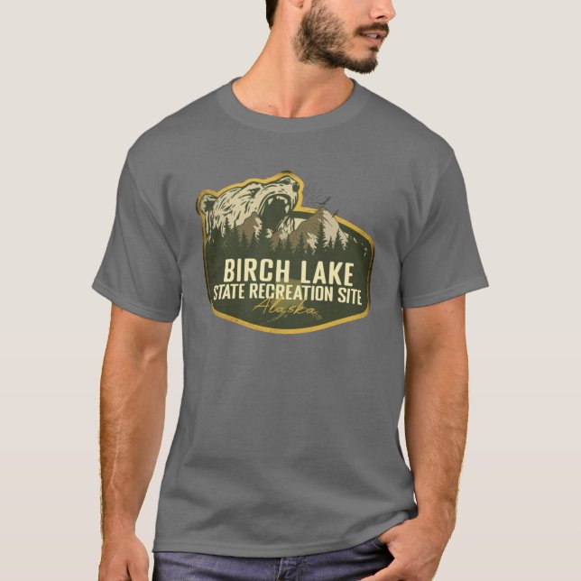 T-shirt Lieu de loisirs de l'état de Birch Lake Alaska Ret (Devant)