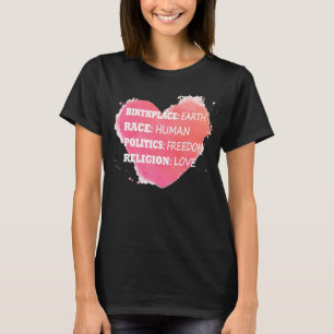 T-shirt Lieu de naissance La race de la Terre La liberté