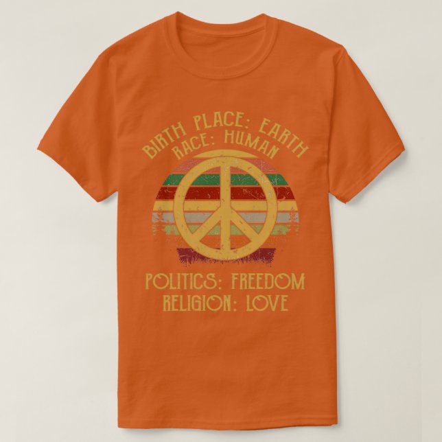 T-shirt Lieu de naissance Terre Race Politique humaine Rel (Design devant)