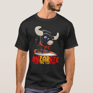 T-shirt Lieu de surf Espagne Lanzarote avec Cute Taurus