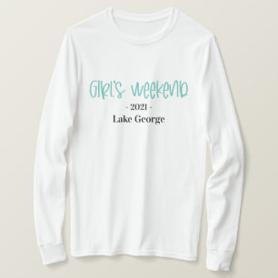 T-shirt Lieu et année de la fin de semaine de la fille man