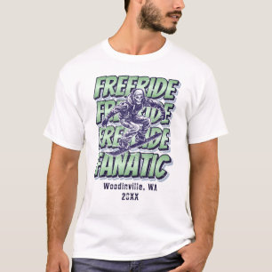 T-shirt Lieux de snowboard Freerside personnalisés Nom Dat