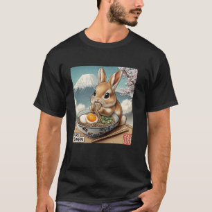 T-shirt Lièvre classique japonais fleurs Mt. Fuji