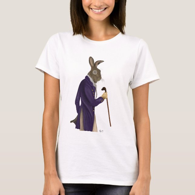 T-shirt Lièvre en Manteau Violet 2 (Devant)