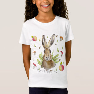 T-Shirt Lièvre mignonne avec un arrière - plan de pommes e
