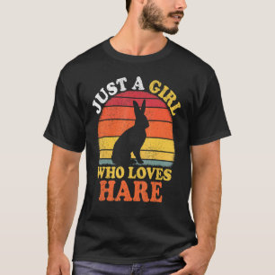 T-shirt Lièvre Vintage Juste Une Fille Qui Aime Le Lièvre