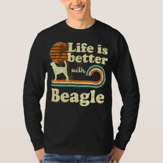 T-shirt Life Better Beagle Vintage Chien papa