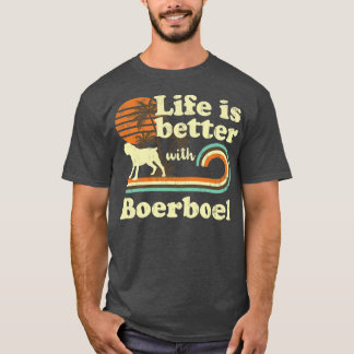 T-shirt Life Better Boerbol Vintage Chien Maman Papa