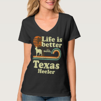 T-shirt Life Better Texas Heeler Vintage Chien Maman Papa